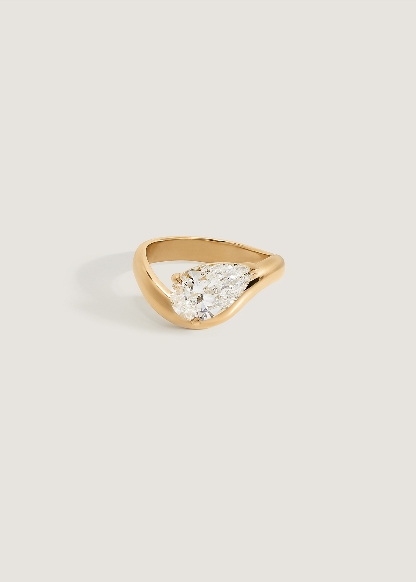 Marquise Shaped Three Stone Lab Grown Diamond Engagement Ring